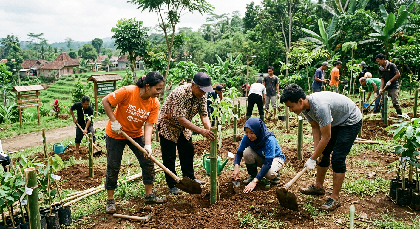 LIVESGP 2D Hijau - Program lingkungan seperti gotong royong dan penanaman pohon.